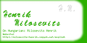 henrik milosevits business card